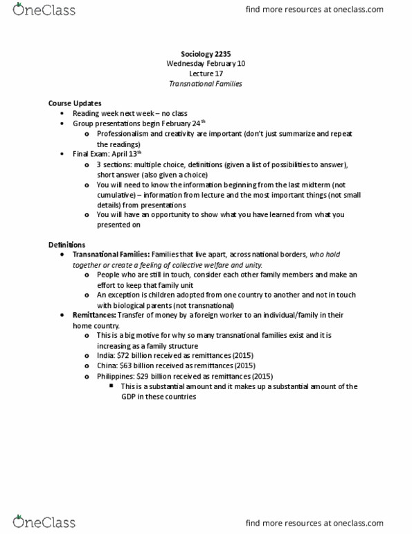 Sociology 2235 Lecture Notes - Lecture 17: Foreign Worker, Unemployment Benefits, Ontario Health Insurance Plan thumbnail