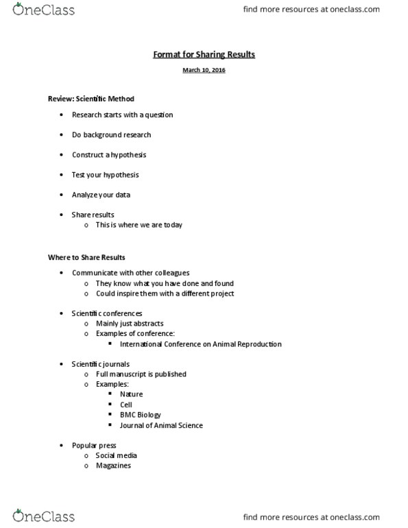 ANS 4932 Lecture Notes - Lecture 15: Bmc Biology thumbnail