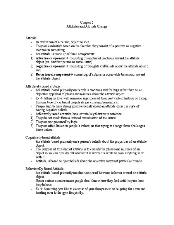 PSYB10H3 Chapter Notes - Chapter 6: Elaboration Likelihood Model, Safe Sex, Theory Of Planned Behavior thumbnail