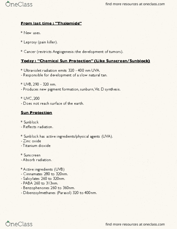 SCIE 1P51 Lecture Notes - Lecture 23: Titanium Dioxide, Sunscreen, Necrosis thumbnail