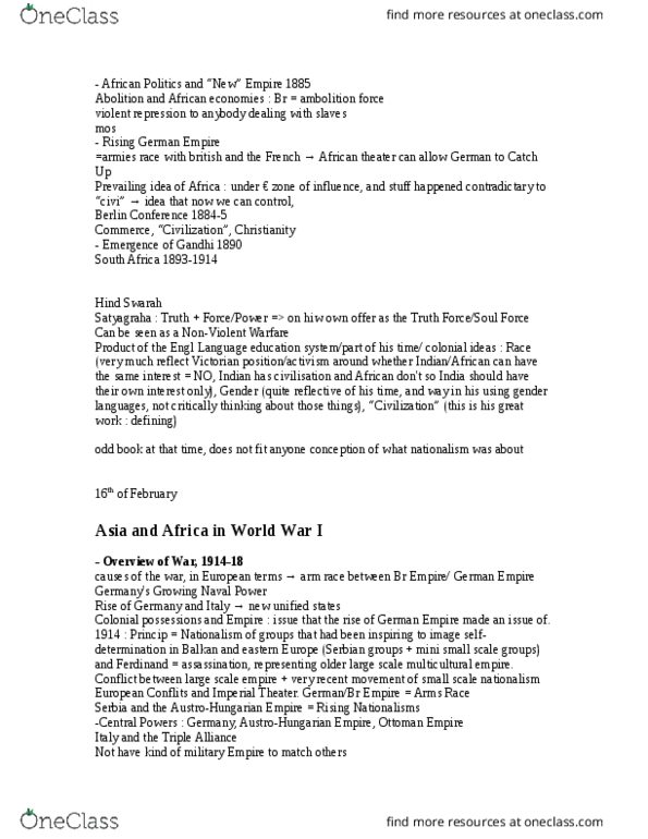 HSTR 347A Lecture Notes - Lecture 12: Central Powers, Submarine Warfare, Mass Society thumbnail