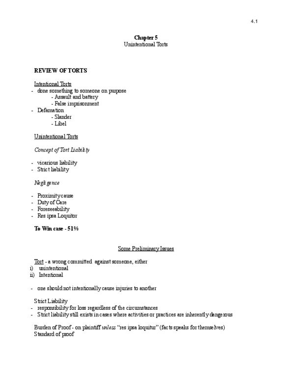 ADMS 2610 Lecture Notes - Lecture 4: Pilot Light, Product Liability, Lightning thumbnail