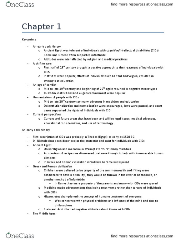 PSYC 3850 Chapter Notes - Chapter 1: Jukes Family, Moral Treatment, Cretinism thumbnail