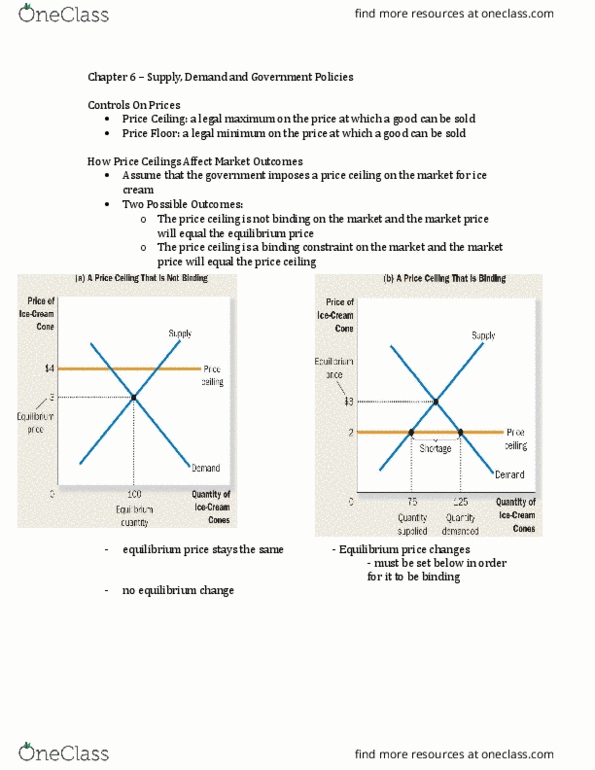 ECON-101 Lecture Notes - Lecture 6: Price Ceiling, Price Floor, Price Controls thumbnail