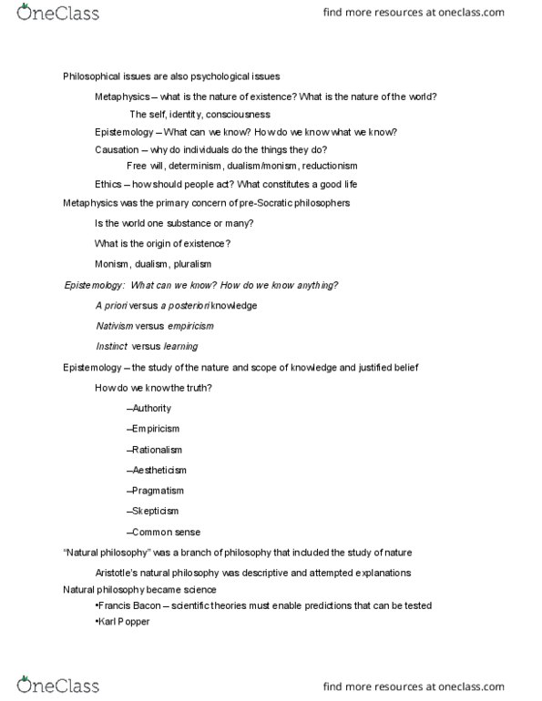 01:830:470 Lecture Notes - Lecture 2: Pragmatism, Reductionism, Aestheticism thumbnail