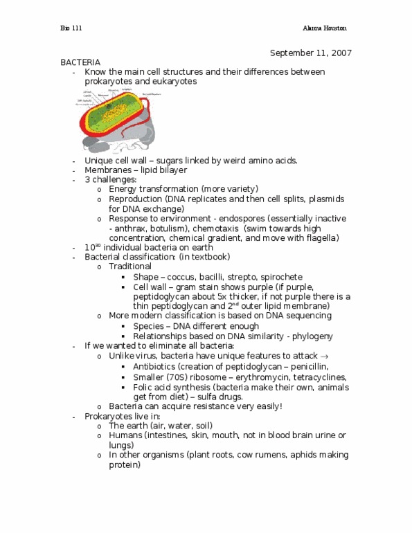 BIOL 111 Lecture Notes - Binomial Nomenclature, Denitrification, Photosynthesis thumbnail