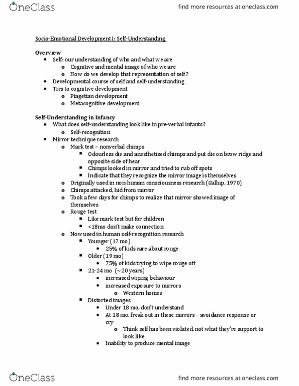 PSYCH 2AA3 Lecture Notes - Lecture 9: Autism Spectrum, Anesthesia, Mental Representation thumbnail