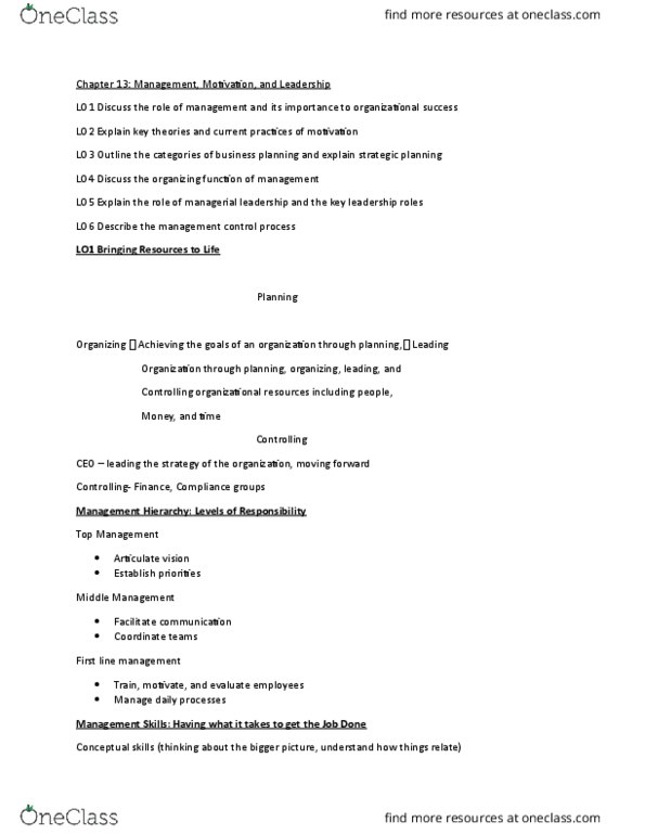 BSM 200 Lecture Notes - Lecture 2: The Big Mouth, Liquid Oxygen, Theory X And Theory Y thumbnail