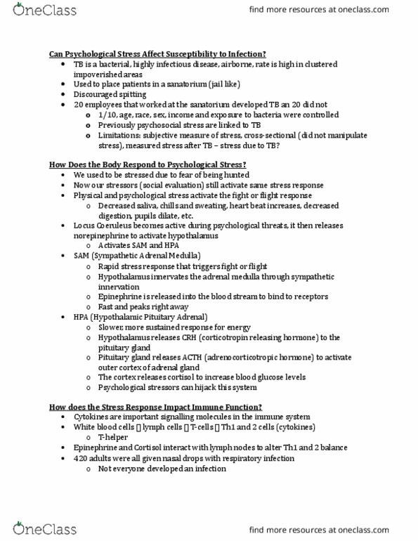 KINESIOL 2G03 Lecture Notes - Lecture 7: Corticotropin-Releasing Hormone, Adrenal Medulla, Autoimmunity thumbnail