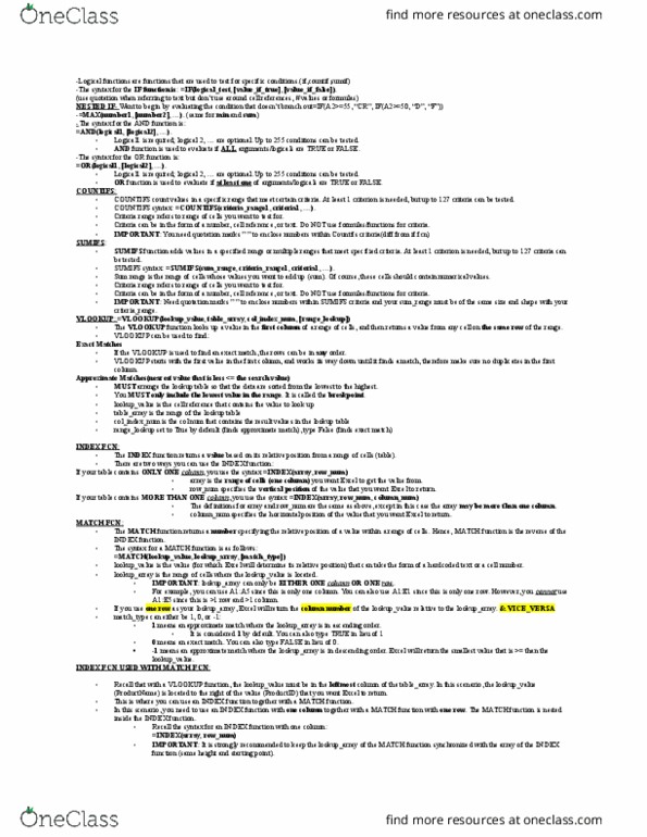 COMM 205 Lecture Notes - Lecture 2: Lookup Table, Ampersand thumbnail