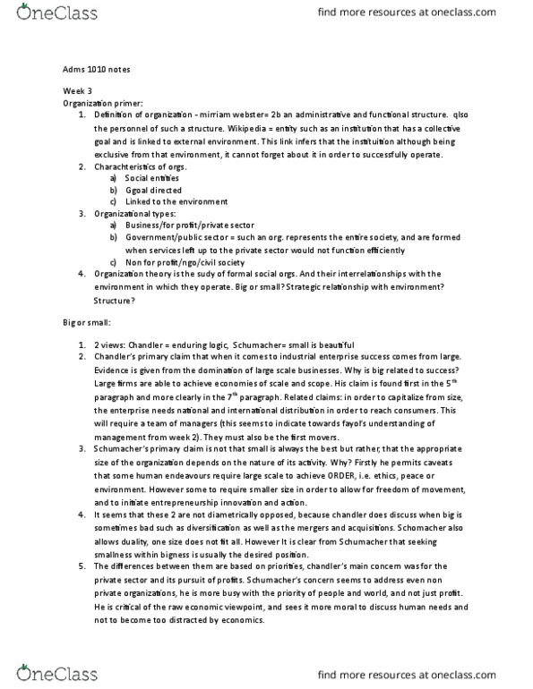 ADMS 1010 Lecture Notes - Lecture 1: Economic Inequality, Market Power, Cash Flow thumbnail