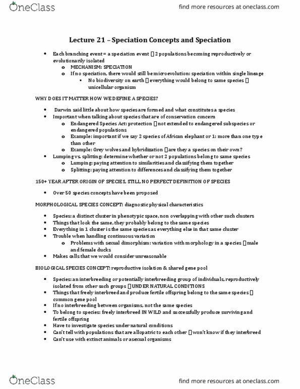 Biology 1001A Lecture Notes - Lecture 21: Chromosome, Genetic Drift, Parental Investment thumbnail