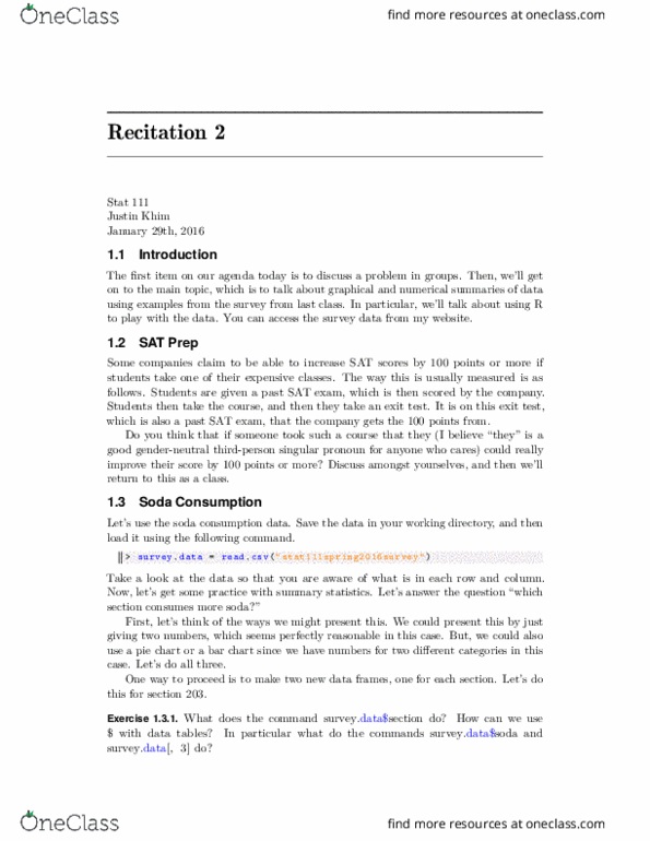 STAT 101 Lecture 2: rec02notes thumbnail