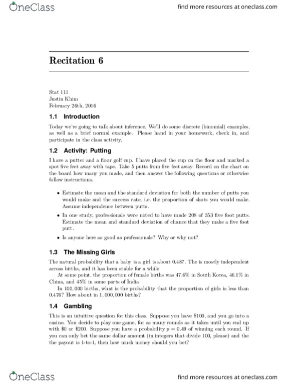 STAT 101 Lecture 6: rec06notescomplete thumbnail