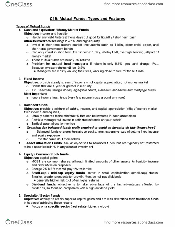 AFM121 Chapter Notes - Chapter 19: Cash Flow, Sharpe Ratio, Financial Literacy thumbnail