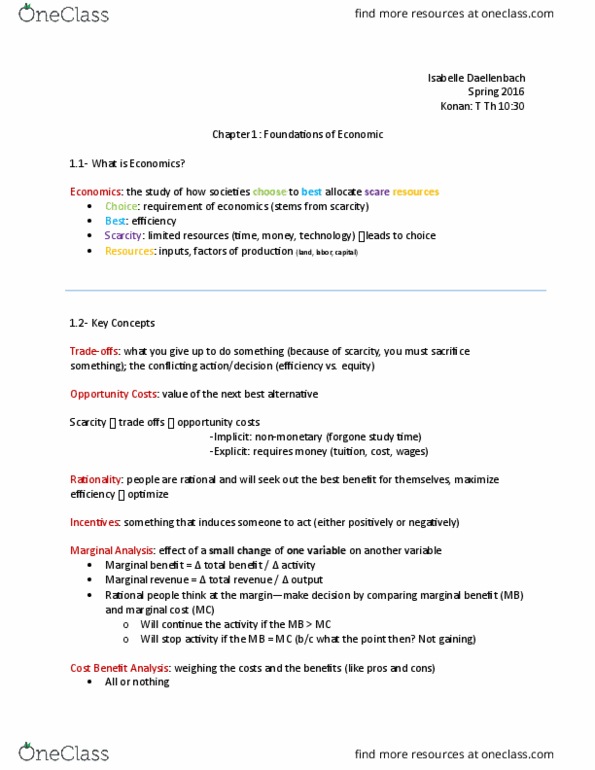 ECON1132 Chapter Notes - Chapter 1: Fop, Scientific Method, Human Capital thumbnail