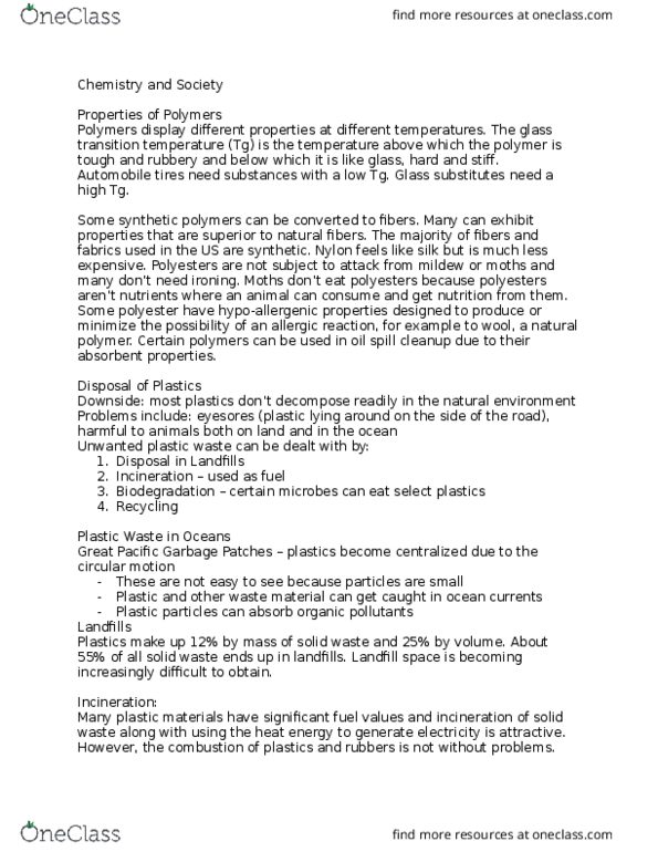 CHEM 1106 Lecture Notes - Lecture 17: Polystyrene, Nomex, Insecticide thumbnail