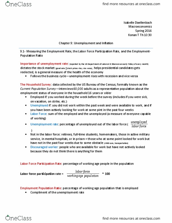 ECON1132 Chapter Notes - Chapter 9: Gdp Deflator, Longrun, Real Interest Rate thumbnail