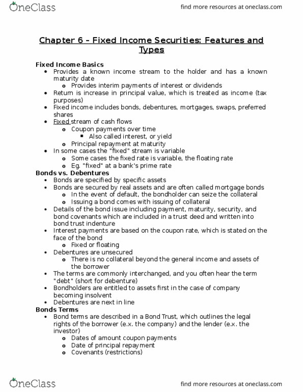 AFM121 Chapter Notes - Chapter 6-7: Gilt-Edged Securities, Yield Curve, Reinvestment Risk thumbnail