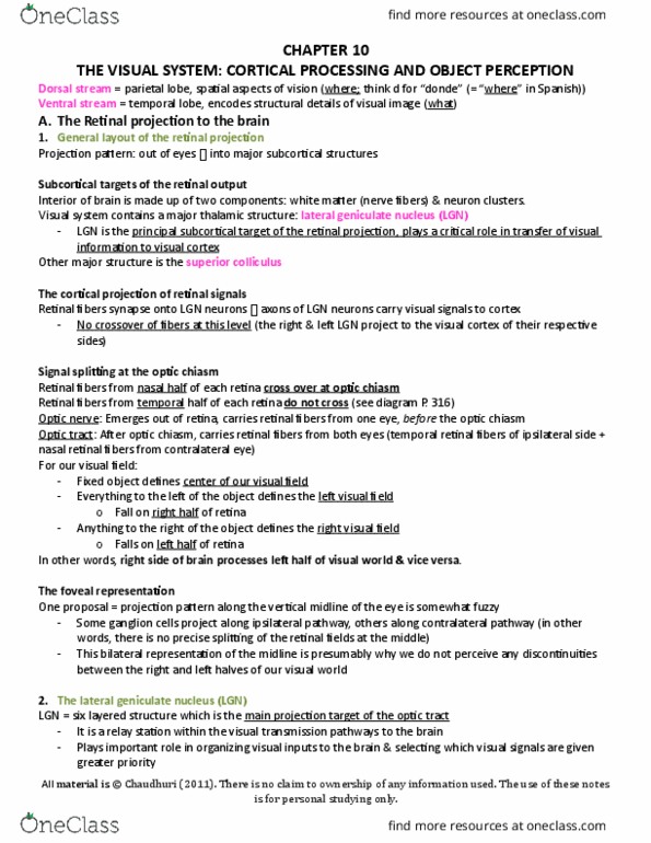 PSYC 212 Chapter Notes - Chapter 10: Feature Integration Theory, Fusiform Face Area, Agnosia thumbnail