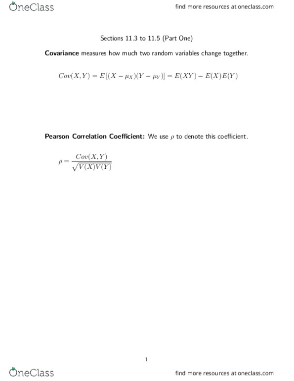 STAT 256 Lecture Notes - Lecture 11: Interval Estimation, Covariance, Prediction Interval thumbnail