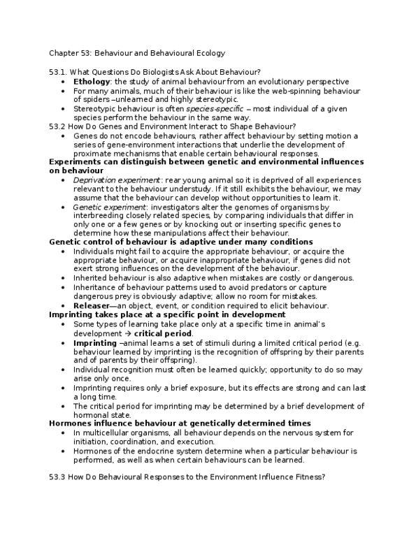 BIO330H5 Lecture Notes - Circadian Rhythm, Circadian Clock, Opportunity Cost thumbnail