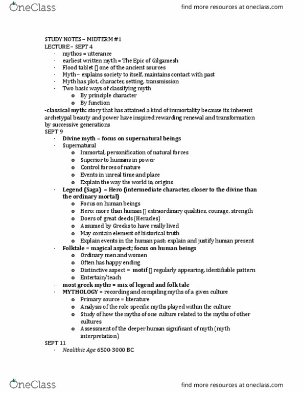 CLAS 203 Lecture Notes - Lecture 3: Xuthus, Outsmart, Etiology thumbnail