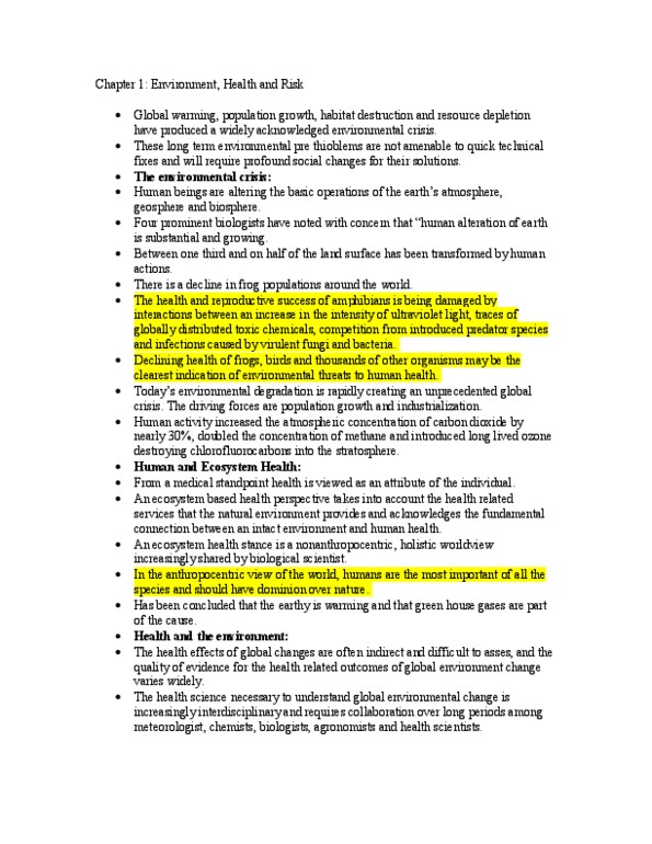 CHEM 1500 Chapter Notes - Chapter 1: Persistent Organic Pollutant, Climate Change, Biomedical Waste thumbnail