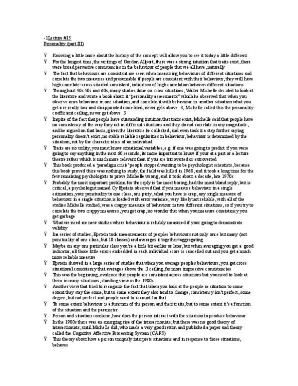PSYC 2210 Lecture Notes - Gordon Allport thumbnail