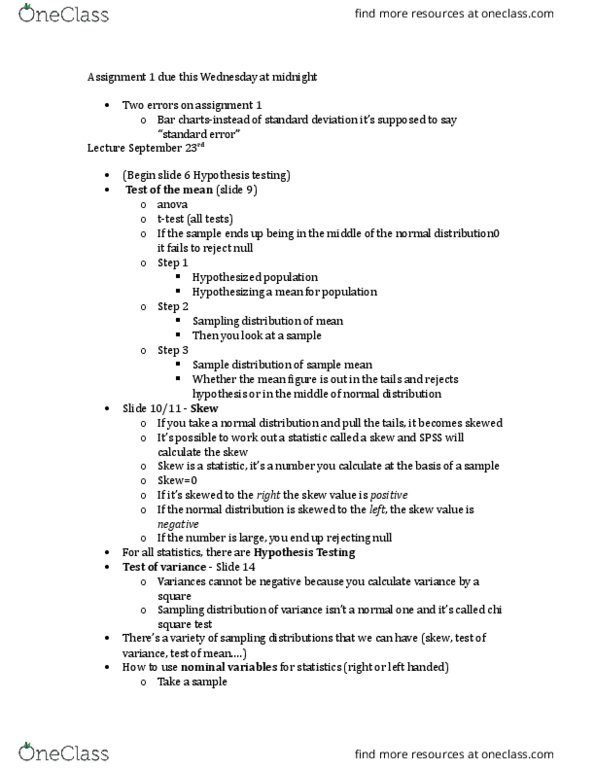 PSYC 3000 Lecture Notes - Lecture 6: Chi-Squared Test, Sampling Distribution, Statistical Hypothesis Testing thumbnail