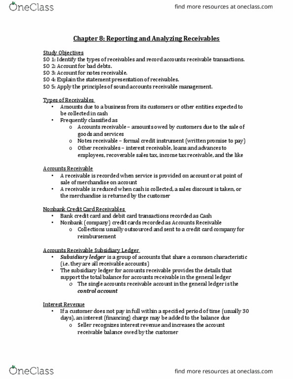 ADMN 1021H Chapter Notes - Chapter 8: Operating Expense, Promissory Note, Subledger thumbnail