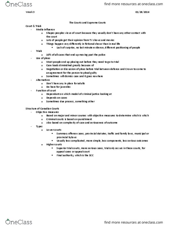 SOC 3730 Lecture Notes - Lecture 3: Donald Marshall, Jr., Fundamental Justice, Indictable Offence thumbnail