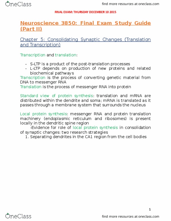 NEUR 1000 Lecture Notes - Lecture 11: Sirolimus, Antisense Therapy, Neuroenhancement thumbnail