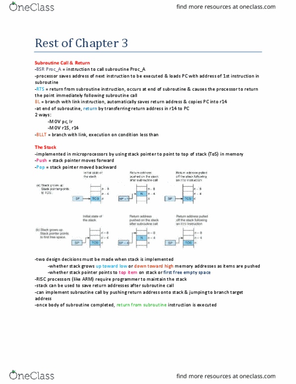 Computer Science 2208A/B Chapter Notes - Chapter 3,4,6: Memory Management, Exception Handling, Subroutine thumbnail