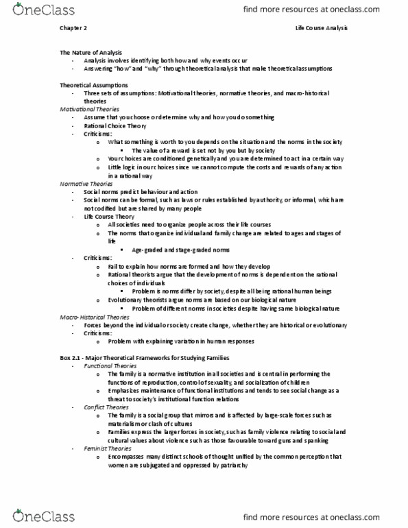 FRHD 1020 Chapter Notes - Chapter 2: Consanguinity, Macrohistory, Social Change thumbnail