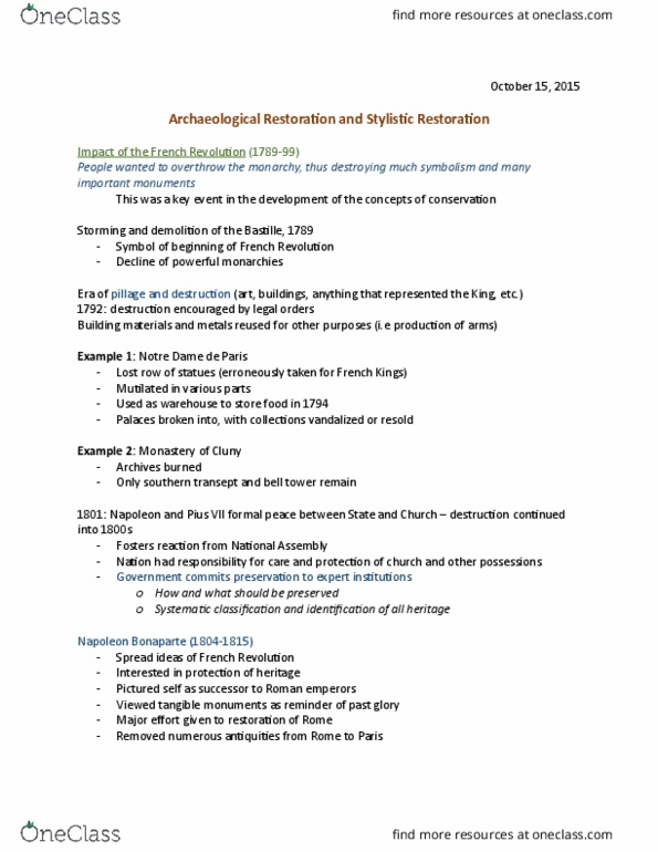 ARCH 4200 Lecture Notes - Lecture 6: Natural Science, Pope Pius Vii, Travertine thumbnail