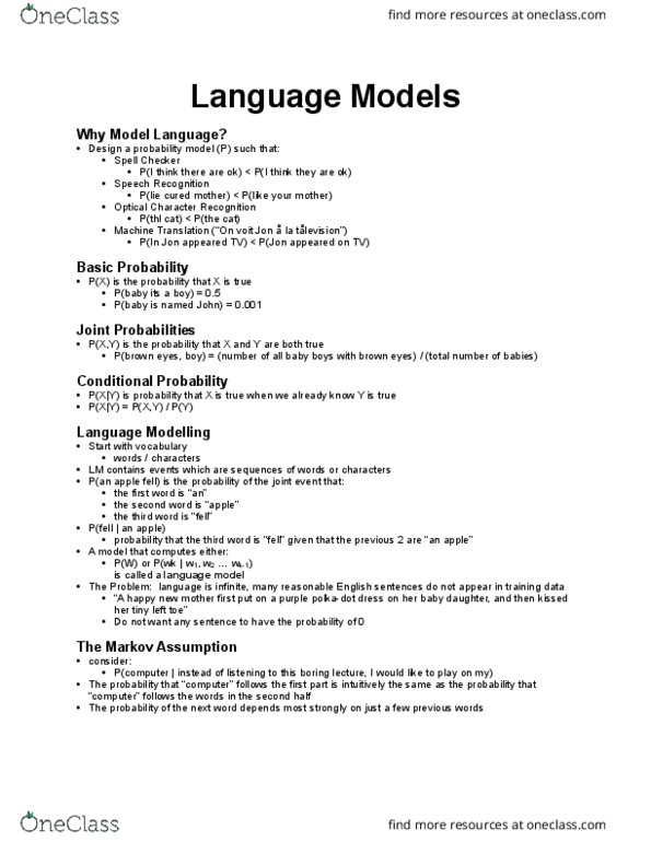 Computer Science 4442A/B Lecture Notes - Lecture 22: Polymorphous Light Eruption, Wicket-Keeper, Machine Translation thumbnail