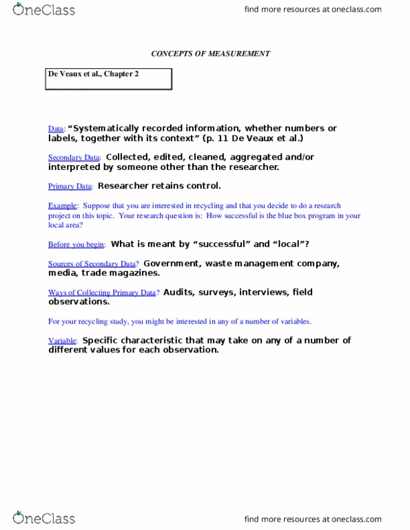 ENVS178 Lecture Notes - Lecture 2: Face Validity, Orillia, Hydrology thumbnail