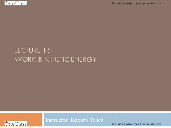 PHYS 114 Lecture Notes - Lecture 15: Moving Block, Braking Distance, Net Force thumbnail