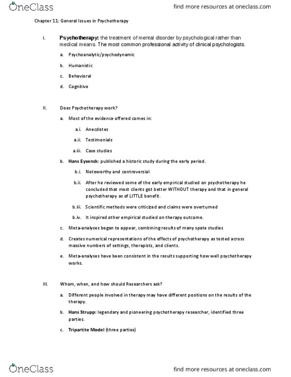 PSY 121 Lecture Notes - Lecture 11: Functional Magnetic Resonance Imaging, Cognitive Behavioral Therapy, Positron Emission Tomography thumbnail