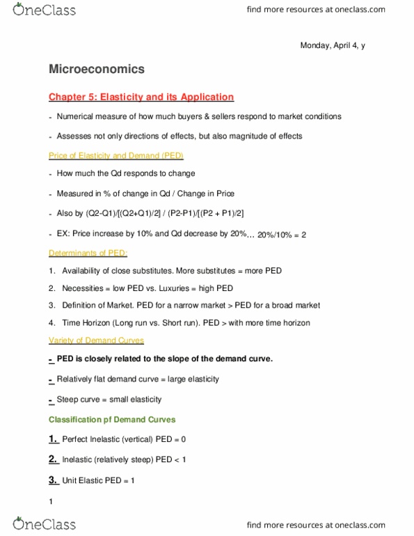 EC120 Lecture Notes - Lecture 4: Normal Good, Midpoint Method, Demand Curve thumbnail