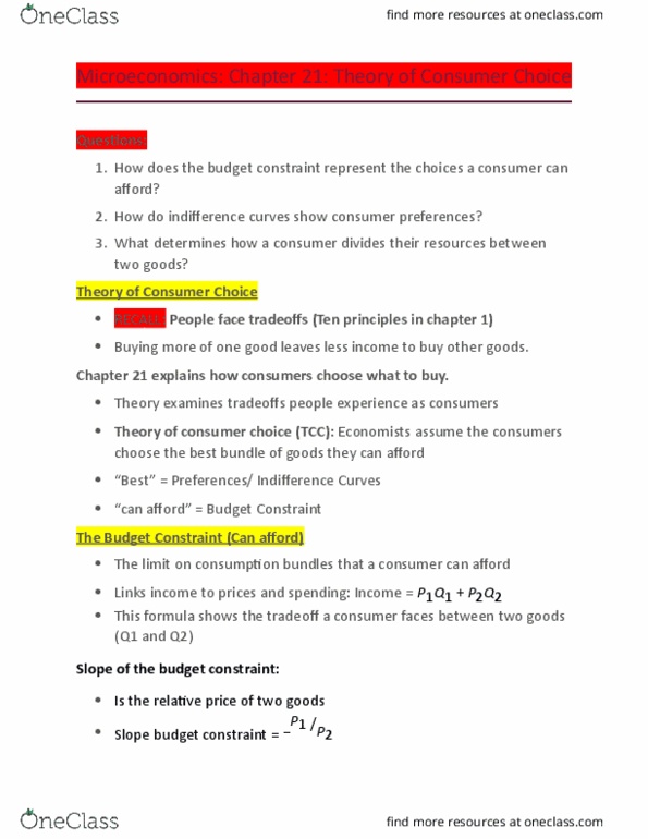 EC120 Lecture Notes - Lecture 18: Vise, Inferior Good, Budget Constraint thumbnail