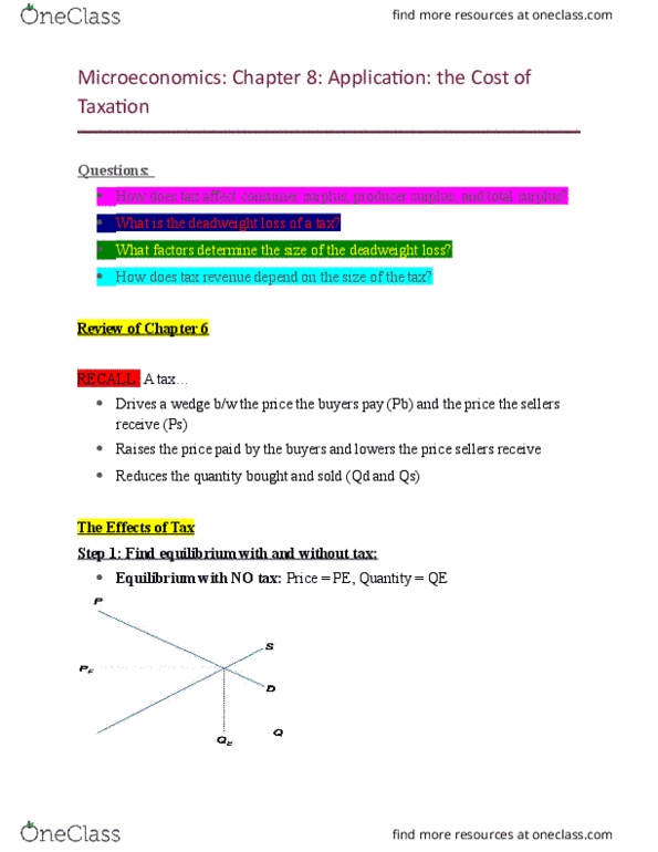 EC120 Lecture Notes - Lecture 7: Laffer Curve, Dwls, Tax Rate thumbnail