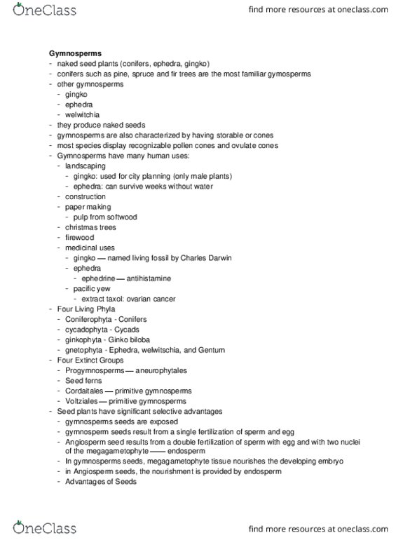 BIOL 2004 Lecture Notes - Lecture 4: Transpiration, Polyembryony, Larch thumbnail