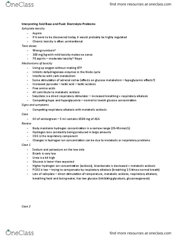 BIOCHEM 3H03 Lecture Notes - Lecture 6: Anion Gap, Blood Gas Test, Ethylene Glycol thumbnail