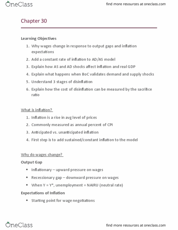 EC140 Lecture Notes - Lecture 13: Potential Output, Monetary Policy, Stagflation thumbnail