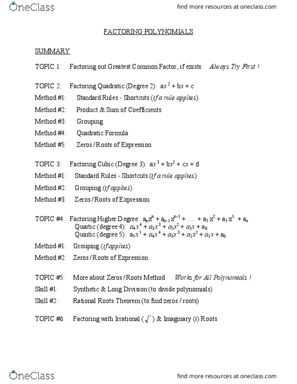 STAT 1090 Lecture Notes - Lecture 38: Joule, Greatest Common Divisor, Quadratic Formula thumbnail