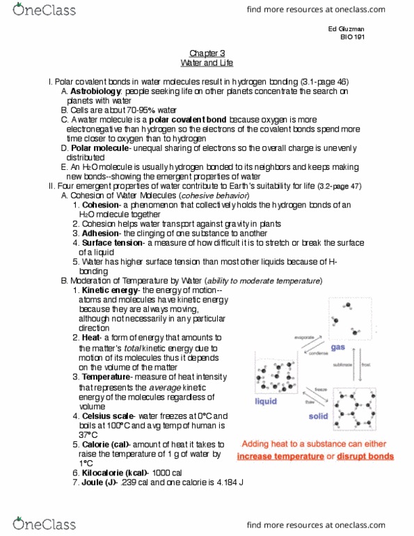 BIO 191 Chapter Notes - Chapter 3: Colloid, Dynamic Equilibrium, Sodium Chloride thumbnail