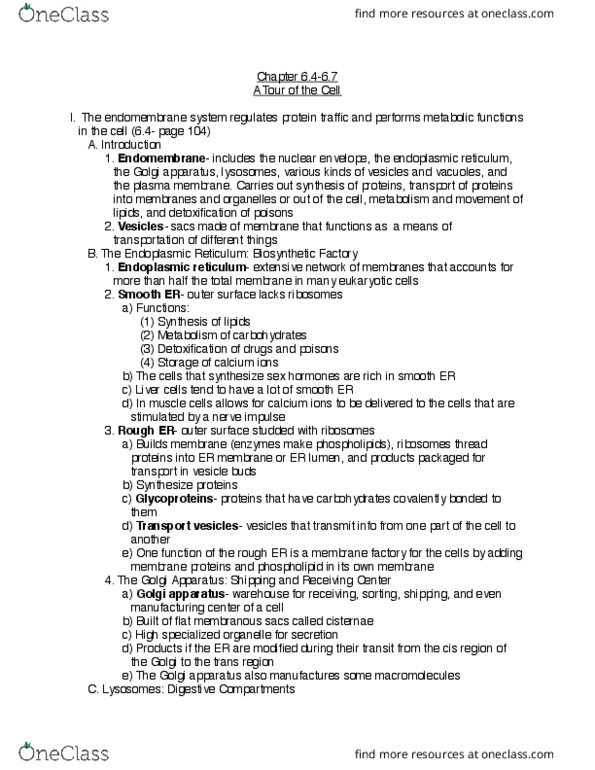 BIO 191 Chapter Notes - Chapter 6.4-6.7: Dynein, Centriole, Centrosome thumbnail