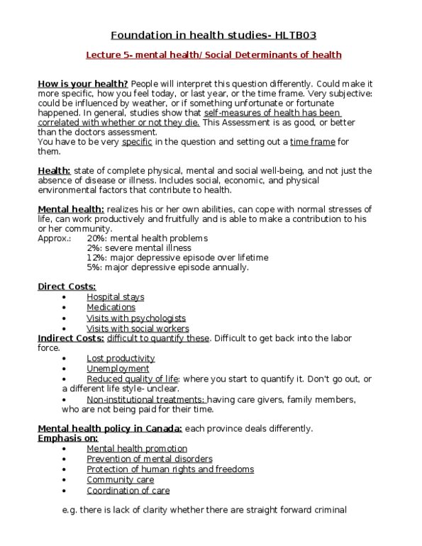 HLTA02H3 Lecture Notes - Lecture 5: Major Depressive Episode, Seasonal Affective Disorder, Postpartum Depression thumbnail